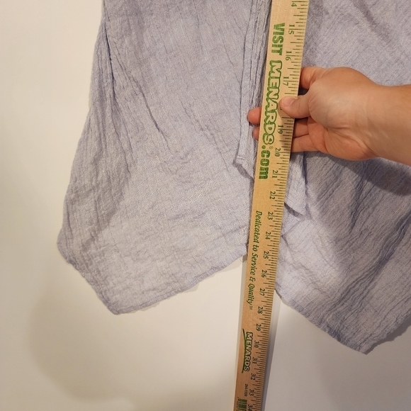 J. Jill Purejill Crinkled Linen Lagenlook Light Hyacinth Sleeveless Tunic Tank S - Picture 10 of 10